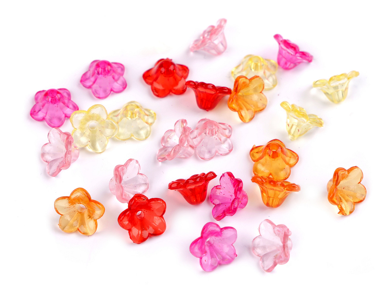 Margele plastic clopot / fusta 7x12 mm - Mix nr. 1 (20 Grame)