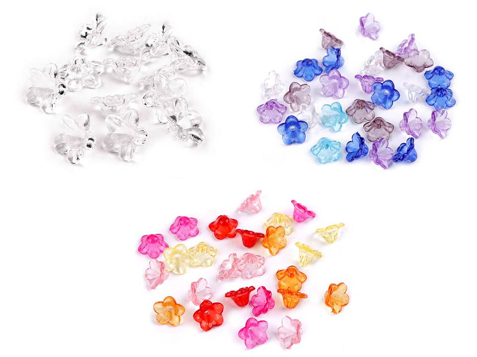 Margele plastic clopot / fusta 7x12 mm - Mix nr. 1 (20 Grame)