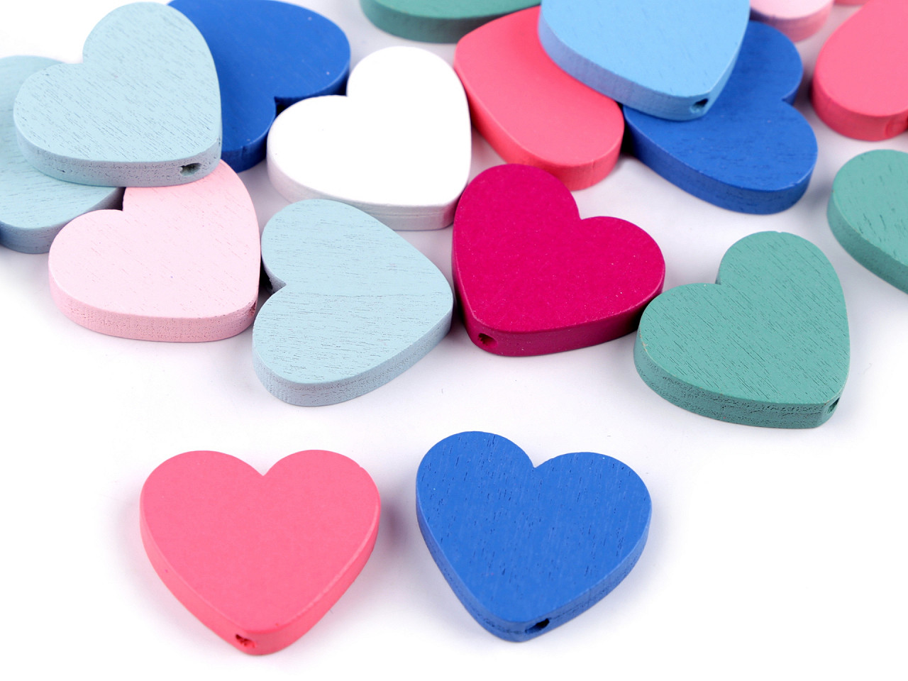 Mărgele din lemn inimă 20x23 mm - Mix (20 Bucăți)