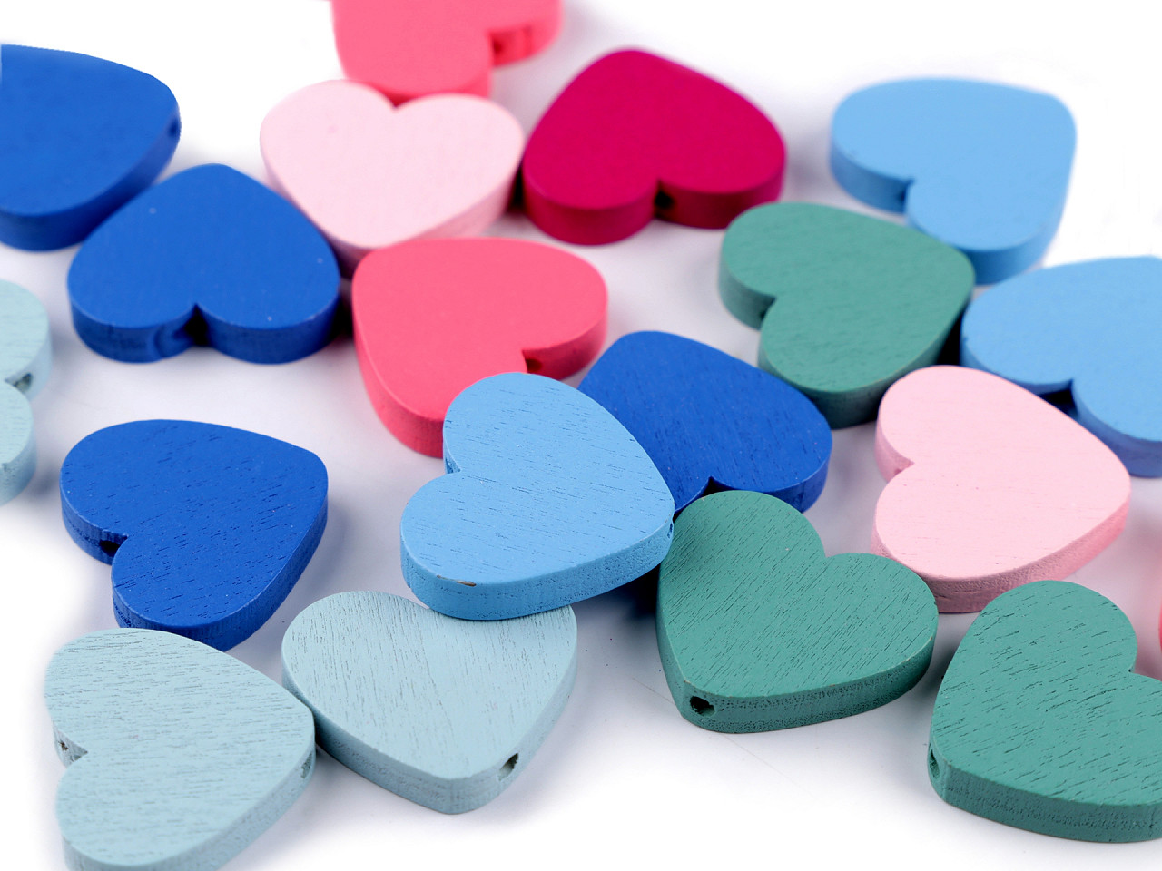 Mărgele din lemn inimă 20x23 mm - Mix (20 Bucăți)