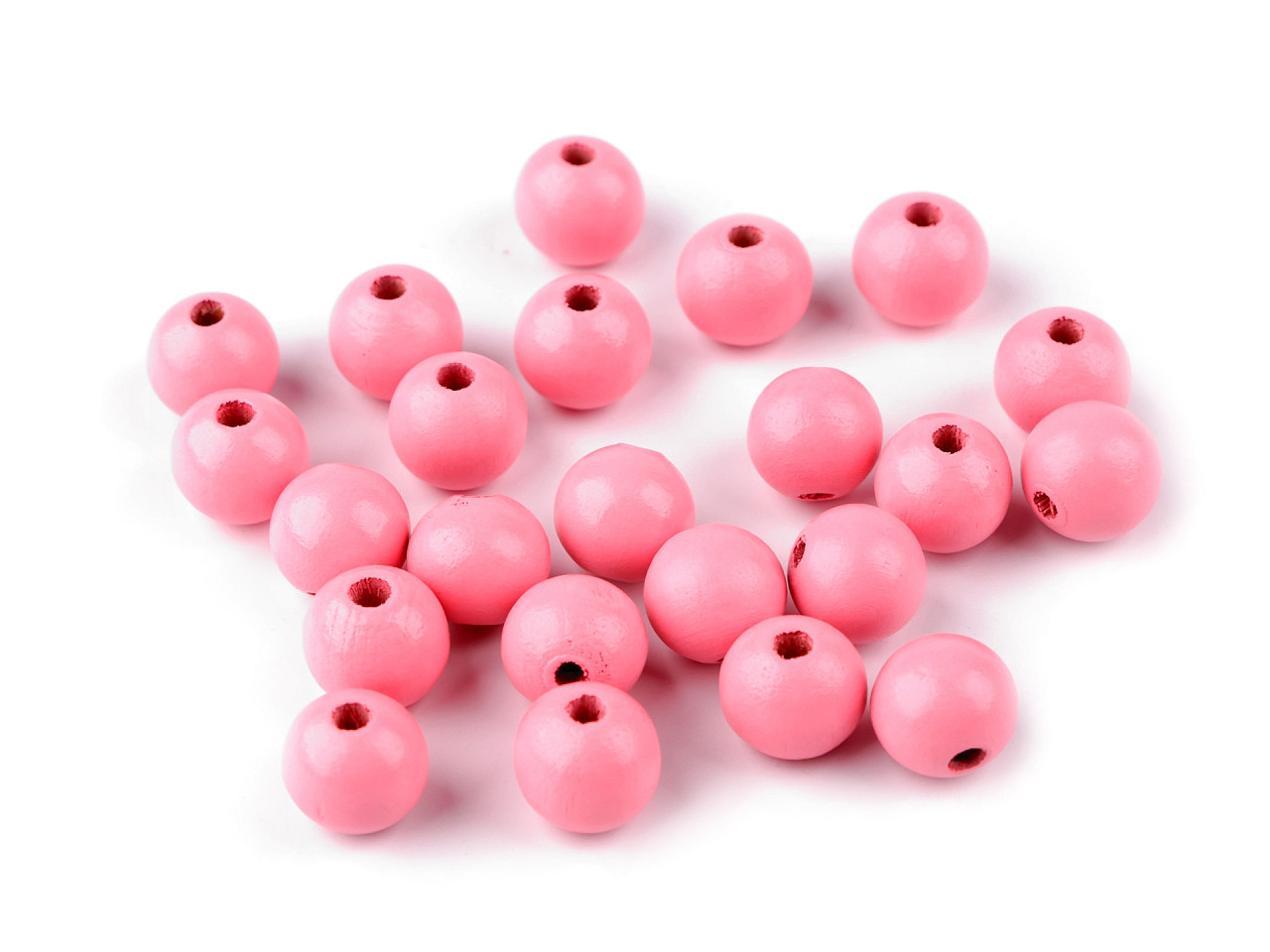 Margele de lemn ø13 a 14 mm - Alb (20 Grame)