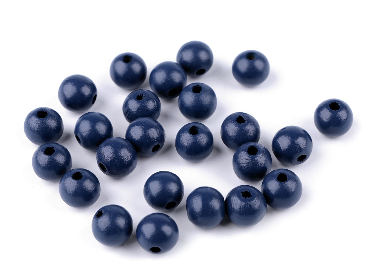 Margele de lemn ø13 a 14 mm - Alb (20 Grame)