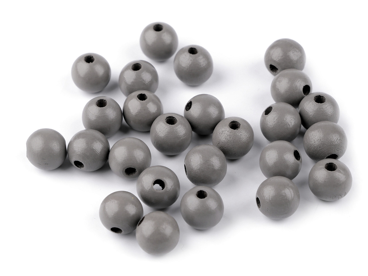 Margele de lemn ø13 a 14 mm - Alb (20 Grame)