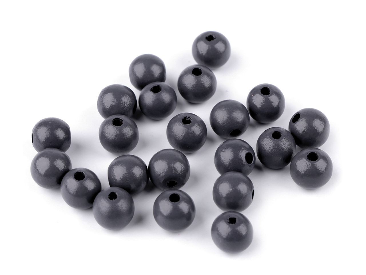 Margele de lemn ø13 a 14 mm - Alb (20 Grame)