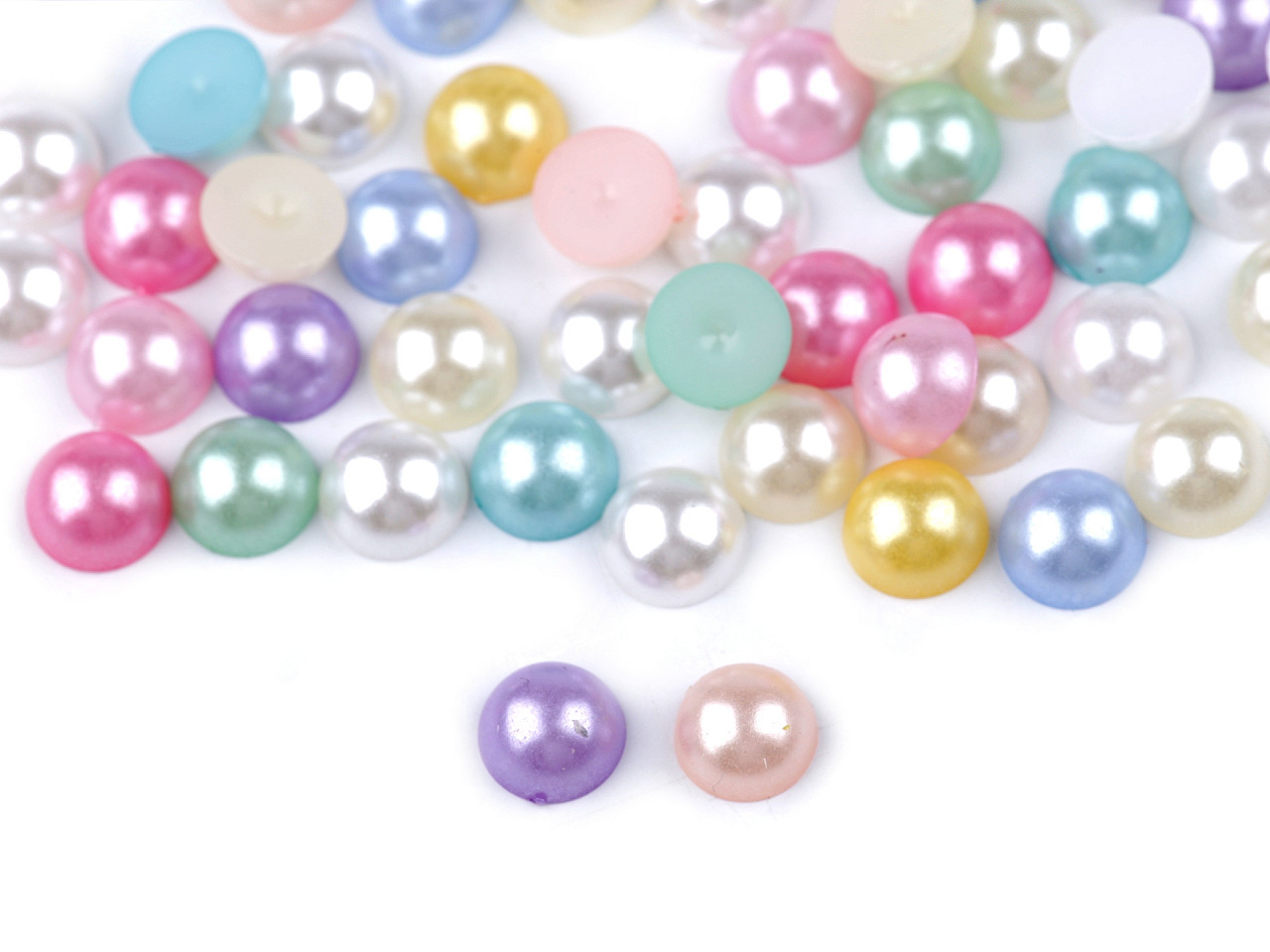 Jumătăţi de perle (de lipit), ø9 mm - Mix pastelat (10 Grame)