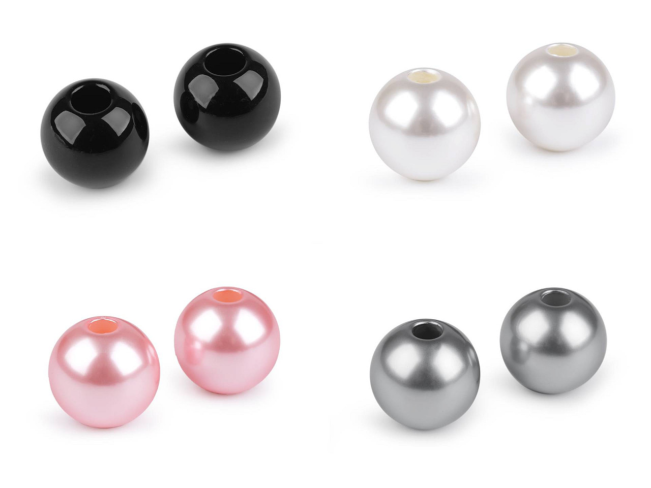 Mărgele din plastic ø30 mm - Gri (2 Bucăți)