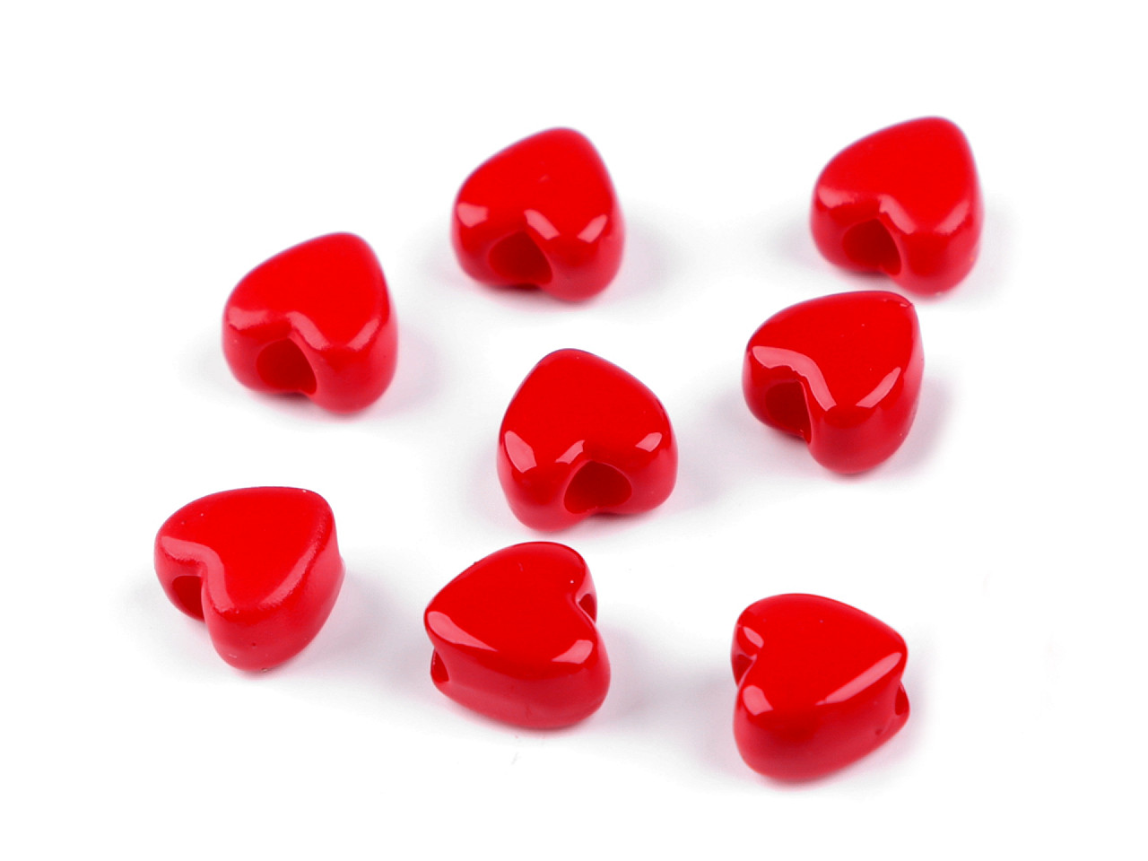 Mărgele din plastic 8 mm - Roșu (5 Grame)