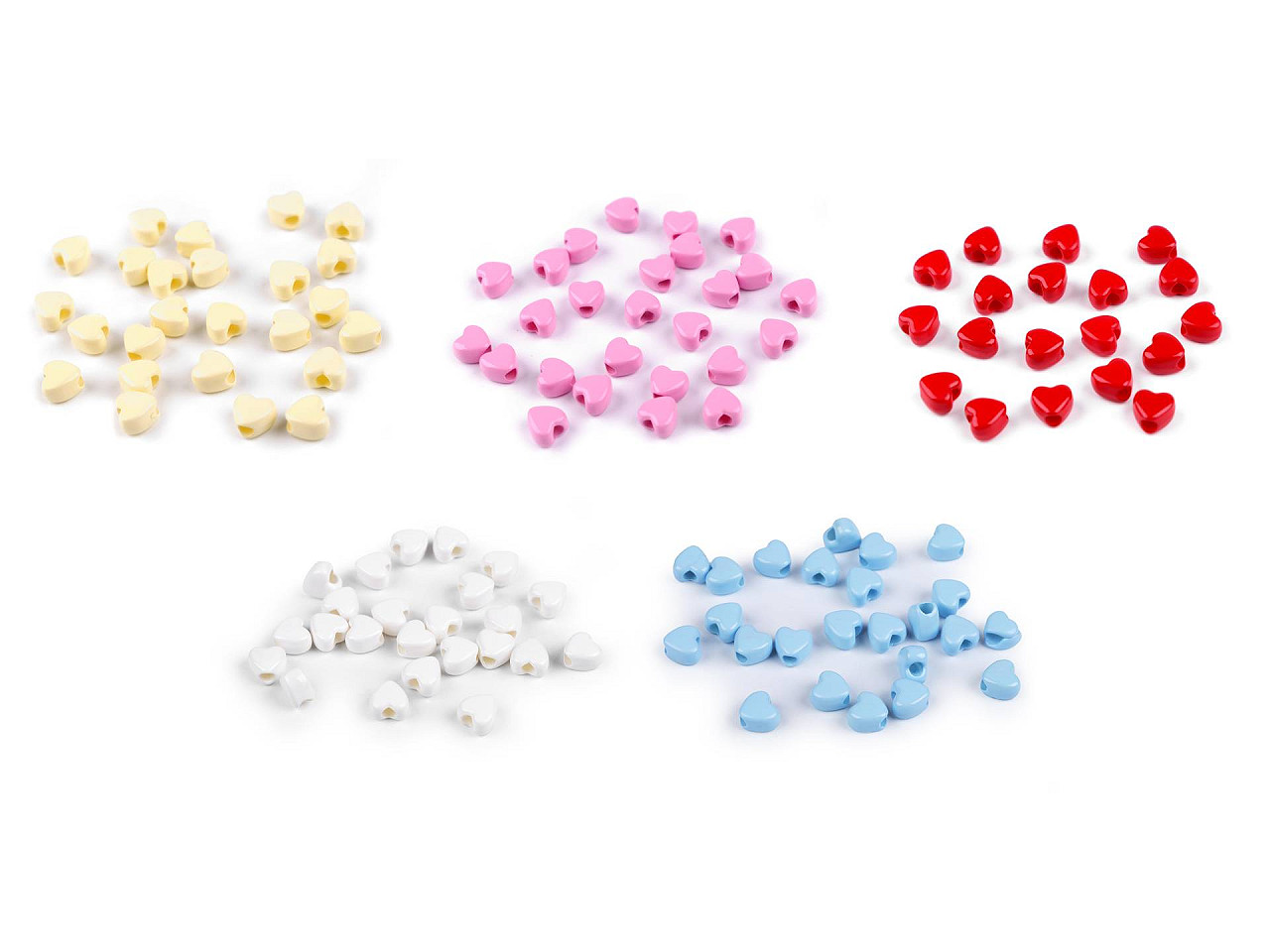 Mărgele din plastic 8 mm - Roșu (5 Grame)