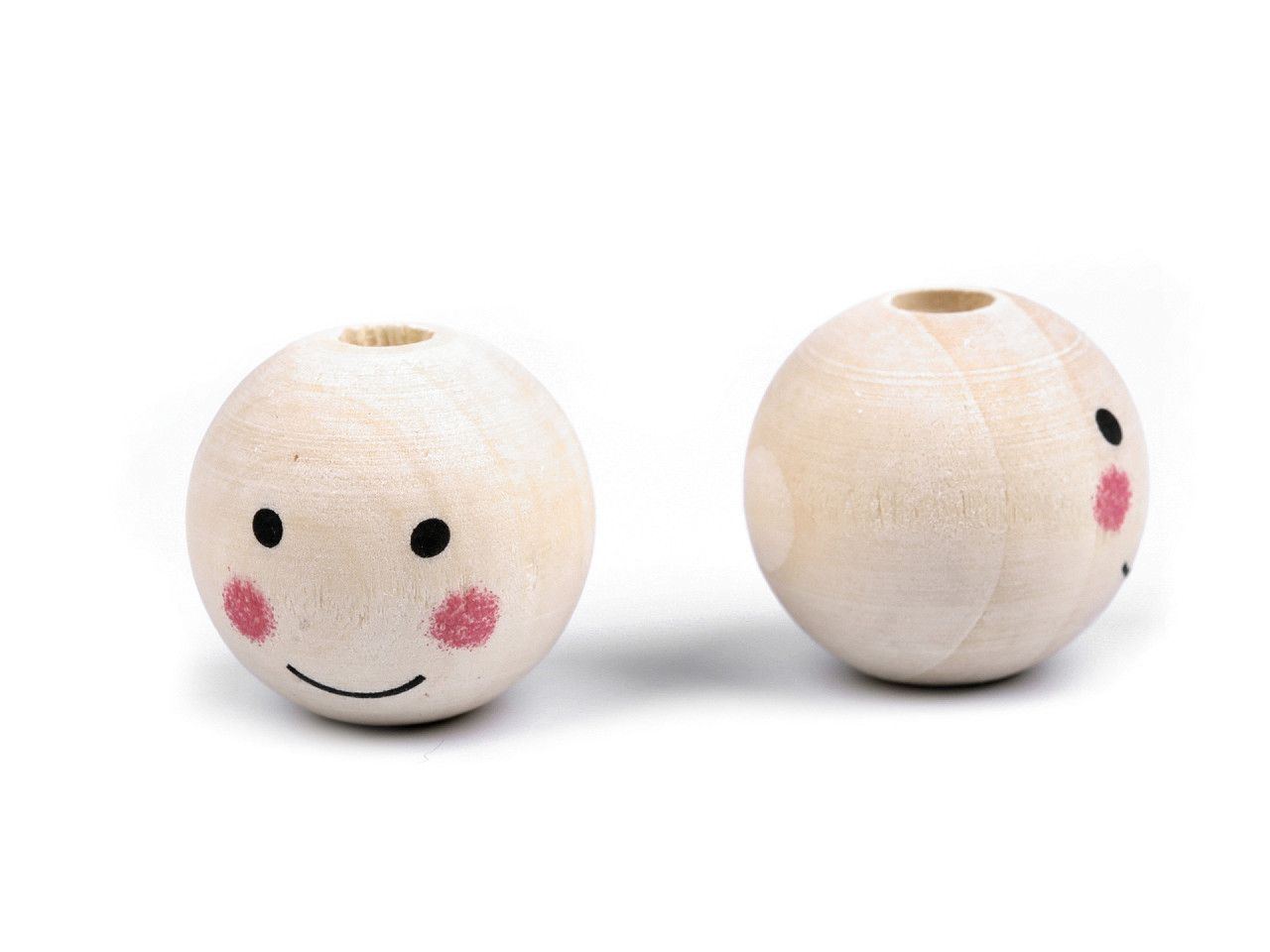 Margele din lemn figurine ø25 mm - Natural deschis (5 Bucăți)