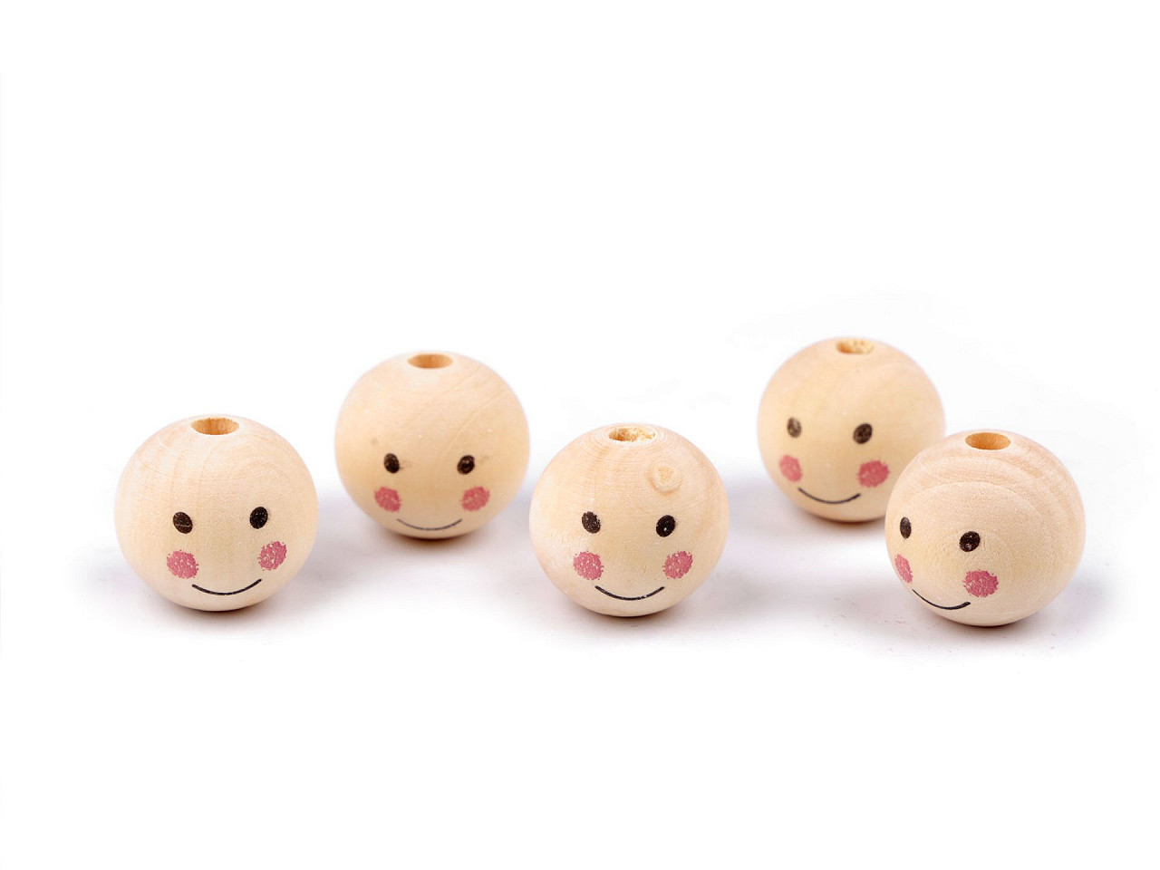 Margele din lemn figurine ø25 mm - Natural deschis (5 Bucăți)