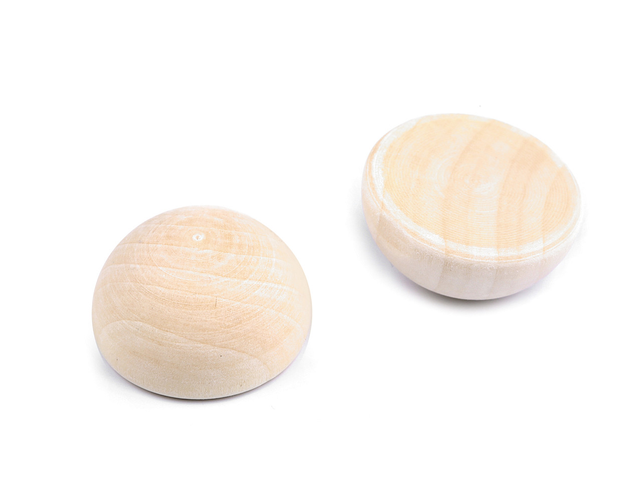 Jumătăți de mărgele din lemn  ø30 mm - Natural deschis (6 Bucăți)