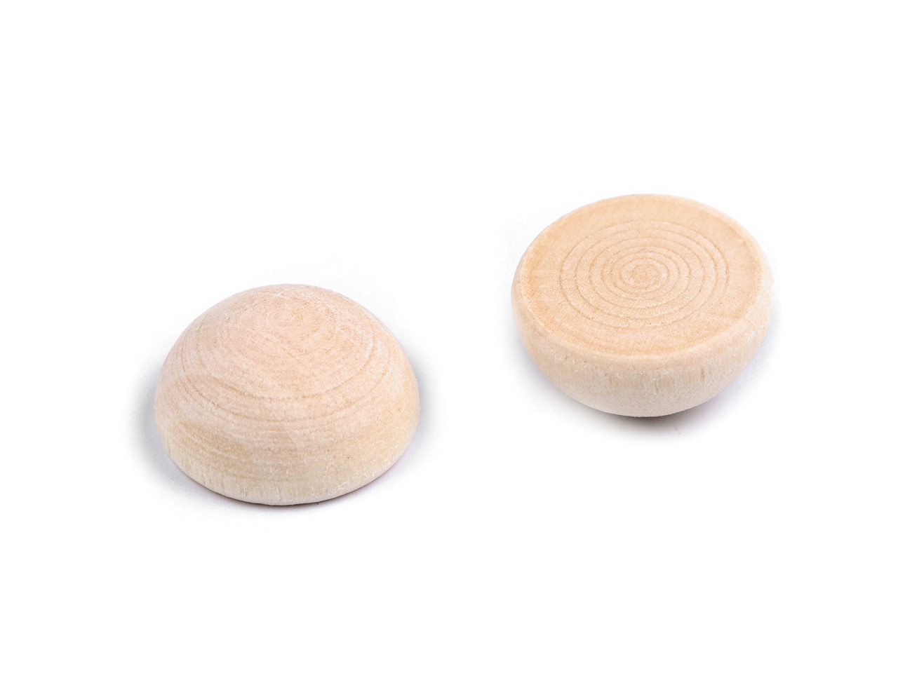 Jumătăți de mărgele din lemn ø15 mm - Natural deschis (30 Bucăți)