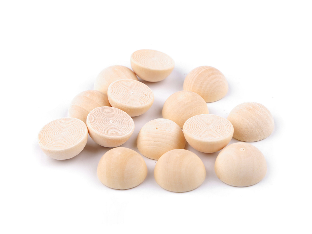 Jumătăți de mărgele din lemn ø20 mm - Natural deschis (20 Bucăți)