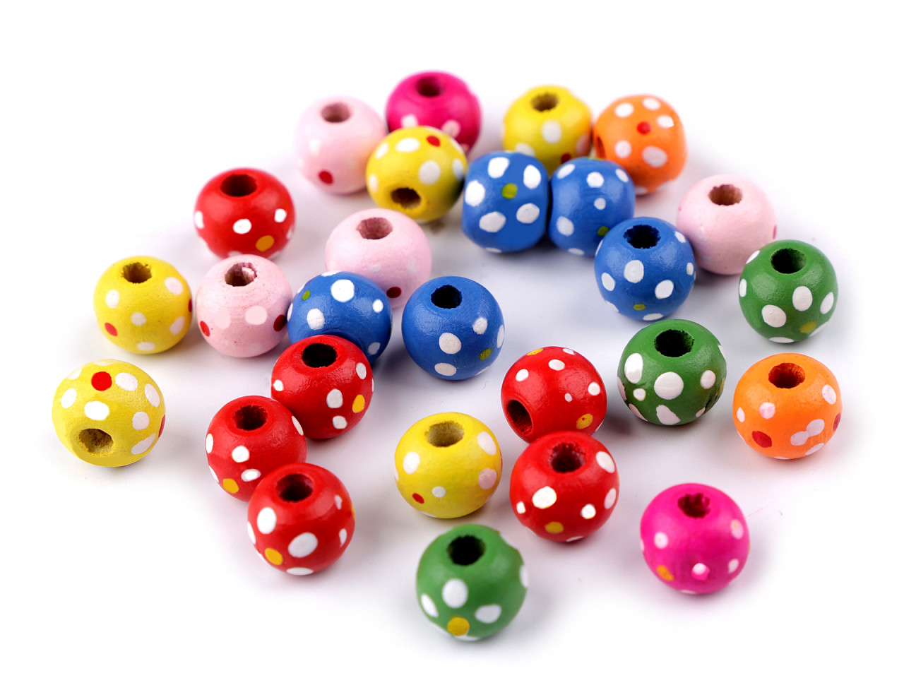 Margele de lemn ø10 mm - Mix (10 Grame)