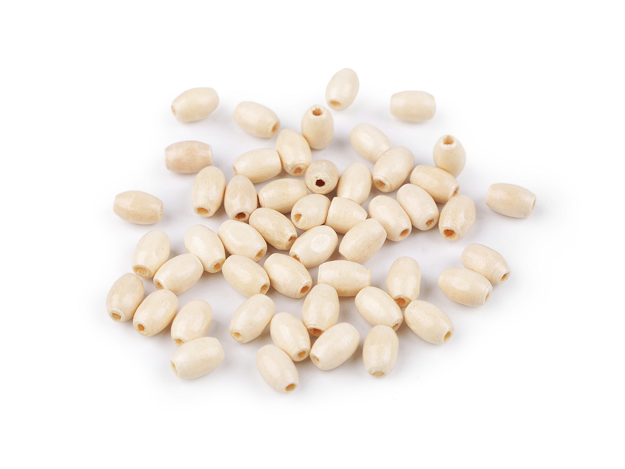 Mărgele din lemn 5x8 mm - Natural deschis (10 Grame)