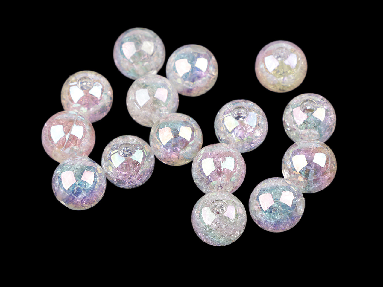 Mărgele din plastic cu efect ab ø13 mm - Roz (15 Bucăți)