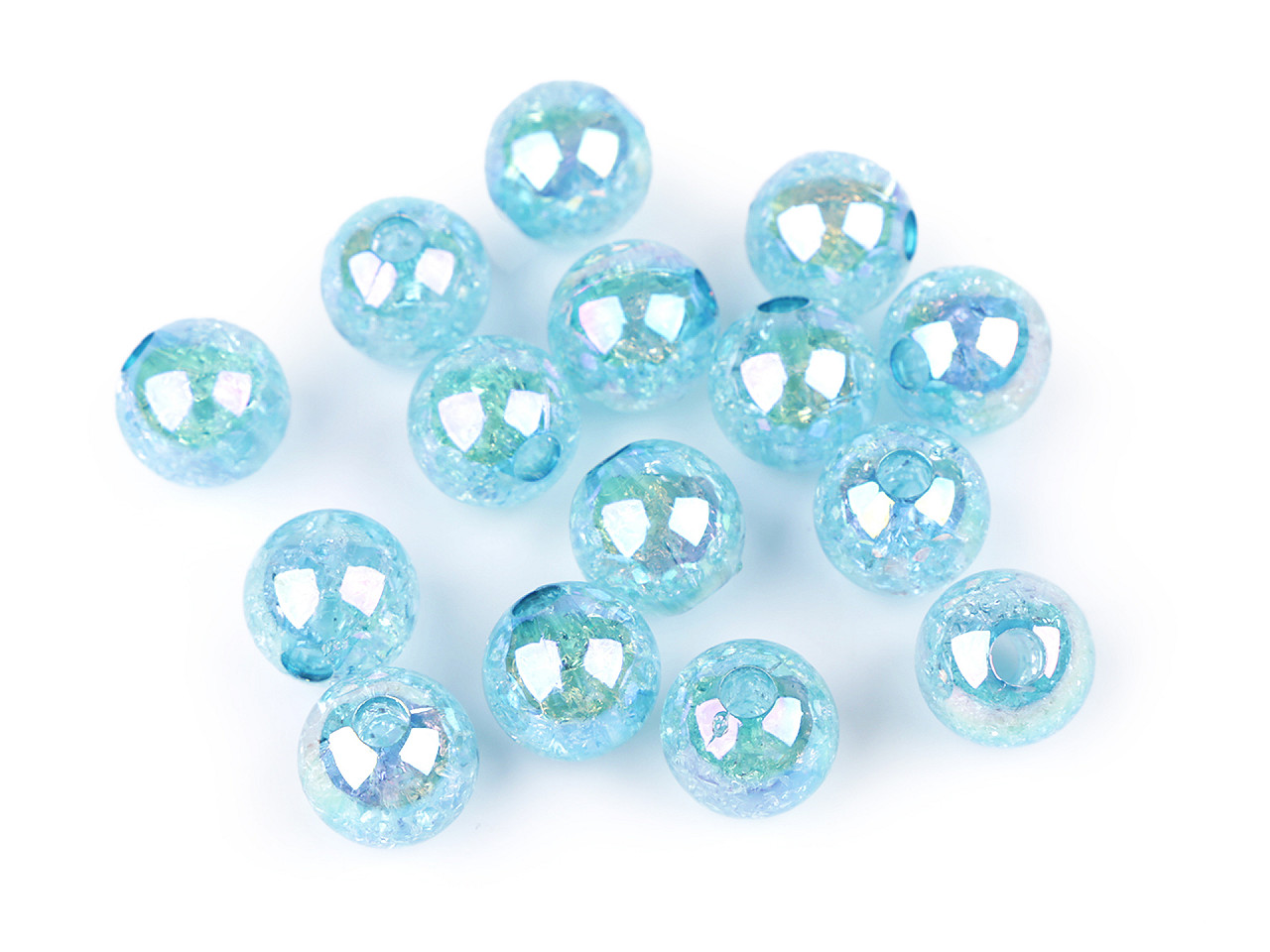 Mărgele din plastic cu efect ab ø13 mm - Roz (15 Bucăți)