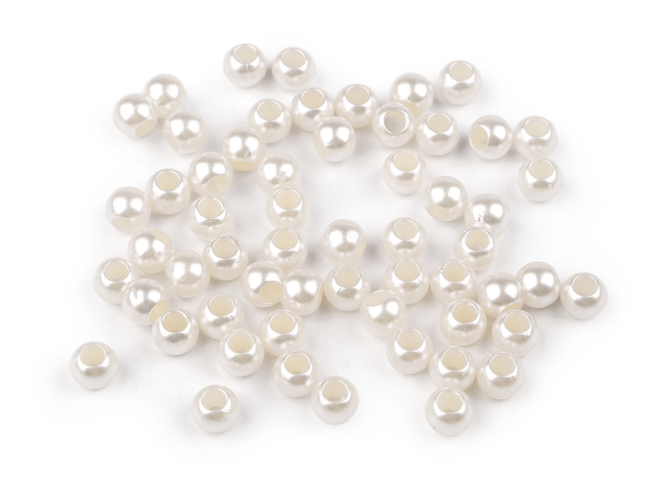 Perle din plastic cu orificiu mare  ø8 mm - Roz deschis (20 Grame)