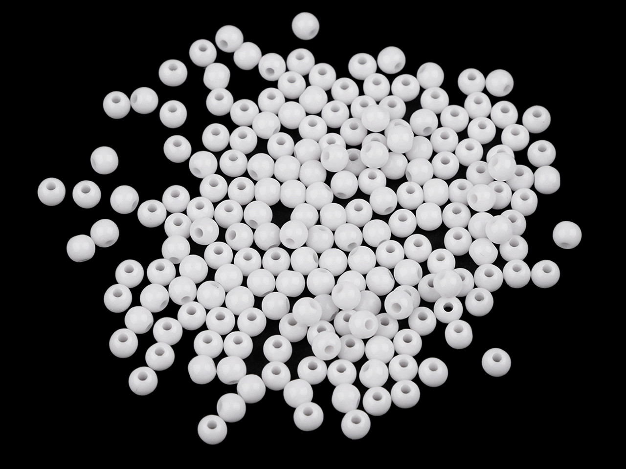 Mărgele din plastic color ø4 mm - Roz (20 Grame)