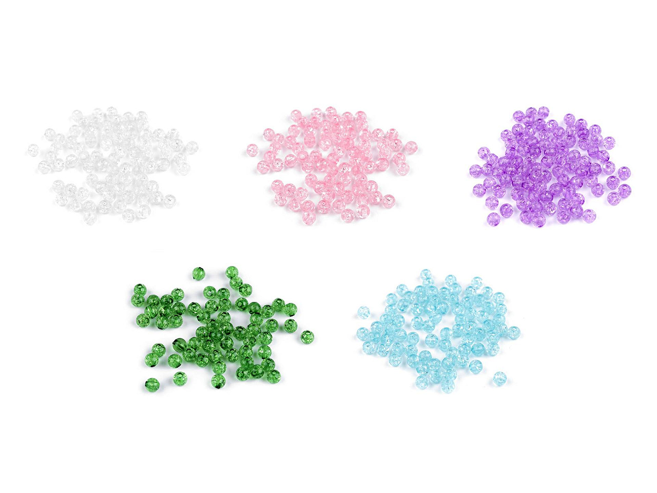 Mărgele de plastic cracked ø6 mm - Verde (500 Grame)