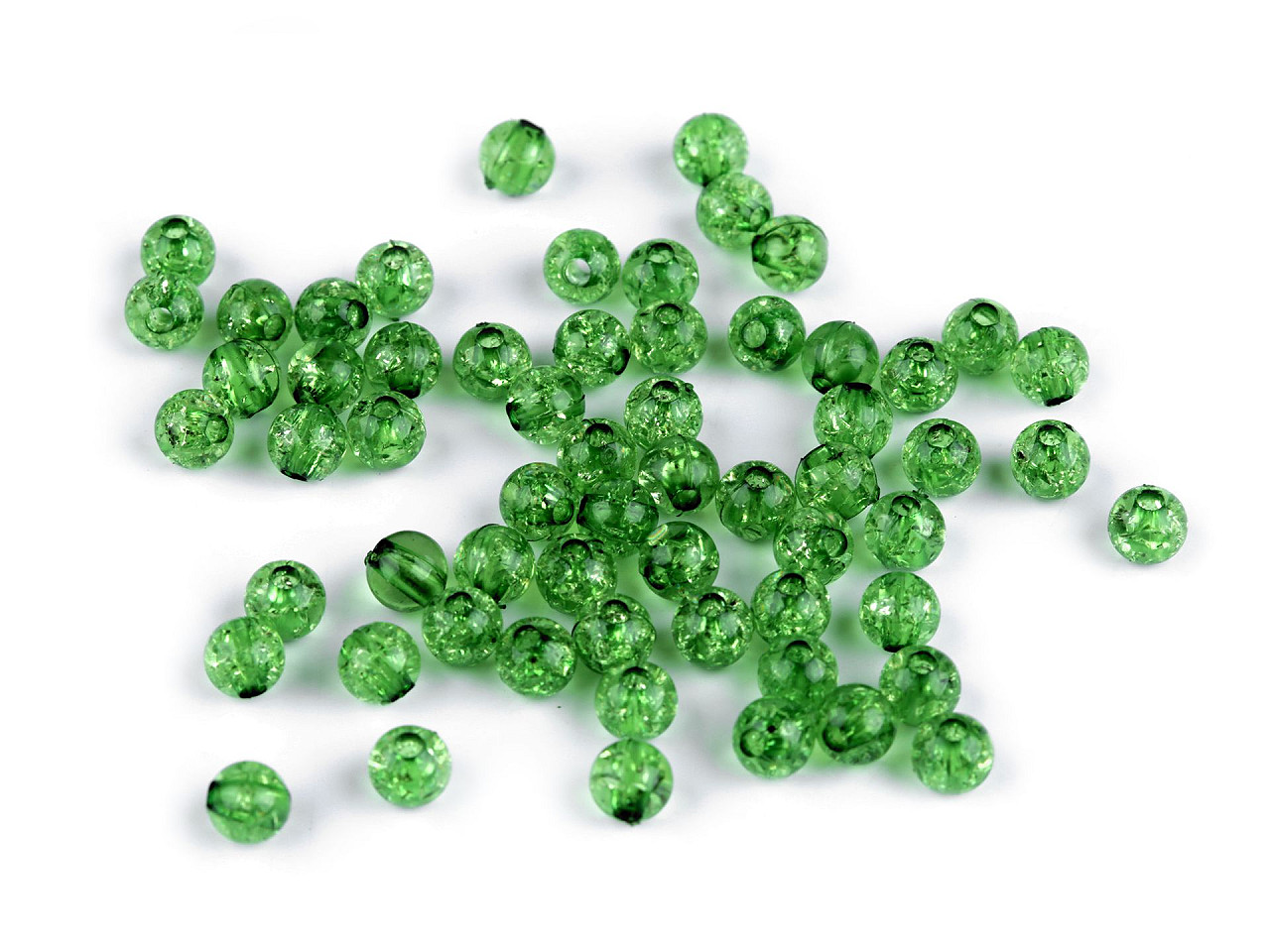 Mărgele de plastic cracked ø6 mm - Verde (500 Grame)