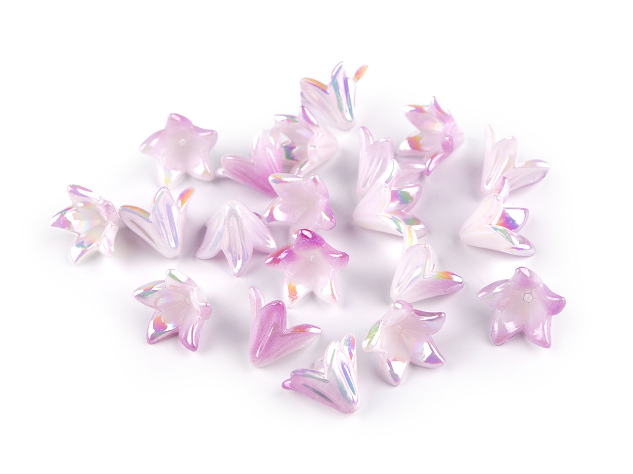 Mărgele din plastic cu efect ab floare / clopoțel / fustă 12x16 mm - Galben deschis (20 Bucăți)