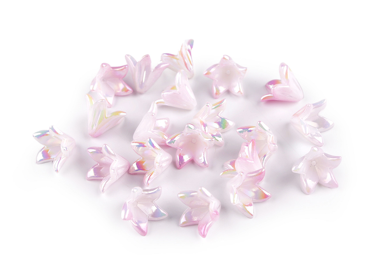 Mărgele din plastic cu efect ab floare / clopoțel / fustă 12x16 mm - Galben deschis (20 Bucăți)