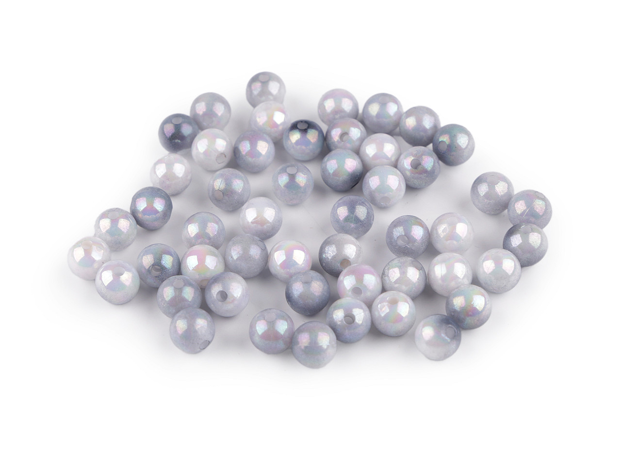 Mărgele din plastic cu efect perlat ø8 mm - Mov deschis (500 Grame)