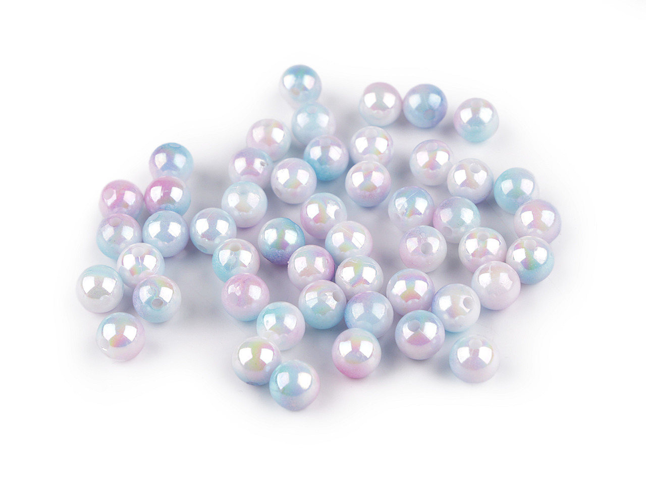 Mărgele din plastic cu efect perlat ø8 mm - Mov deschis (500 Grame)