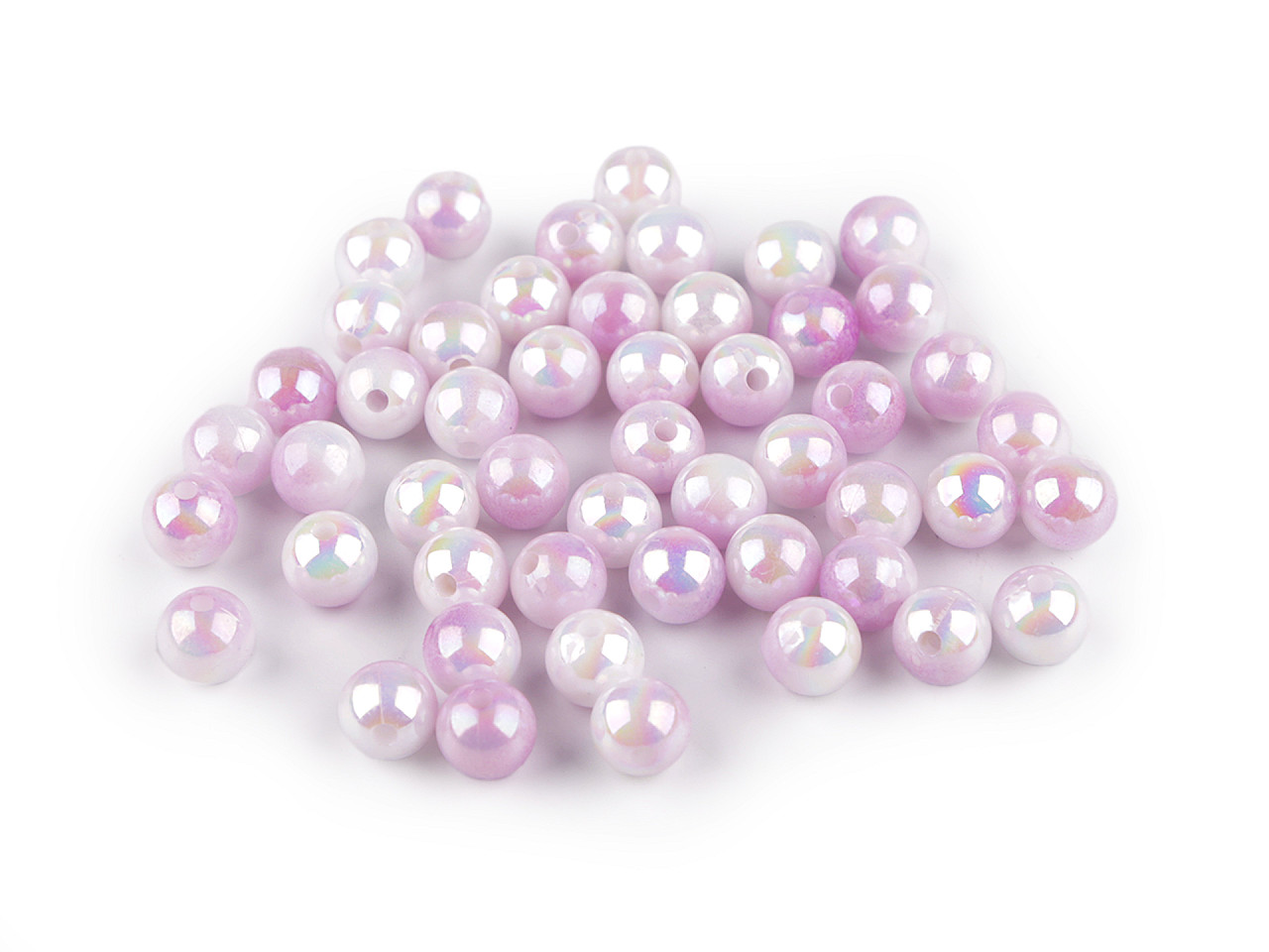 Mărgele din plastic cu efect perlat ø8 mm - Mov deschis (500 Grame)