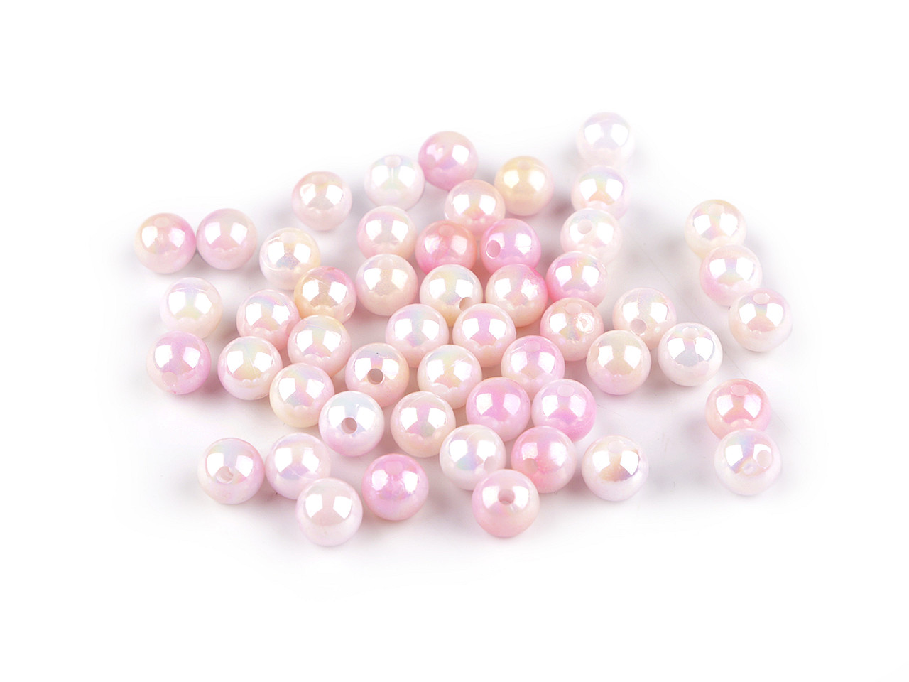 Mărgele din plastic cu efect perlat ø8 mm - Mov deschis (500 Grame)