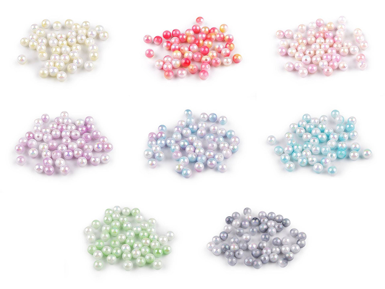 Mărgele din plastic cu efect perlat ø8 mm - Mov deschis (500 Grame)