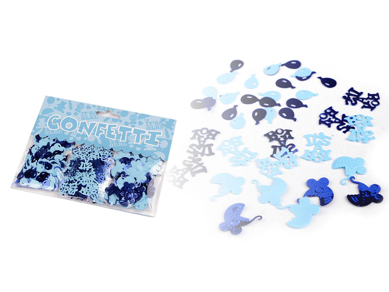 Confetti baby boy, baby girl - set pentru nasterea copilului - Roz deschis (1 Sac)