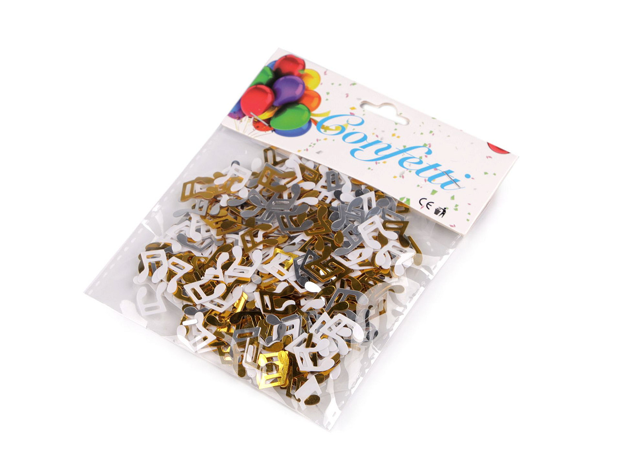 Confetti note muzicale - Argintiu (1 Sac)