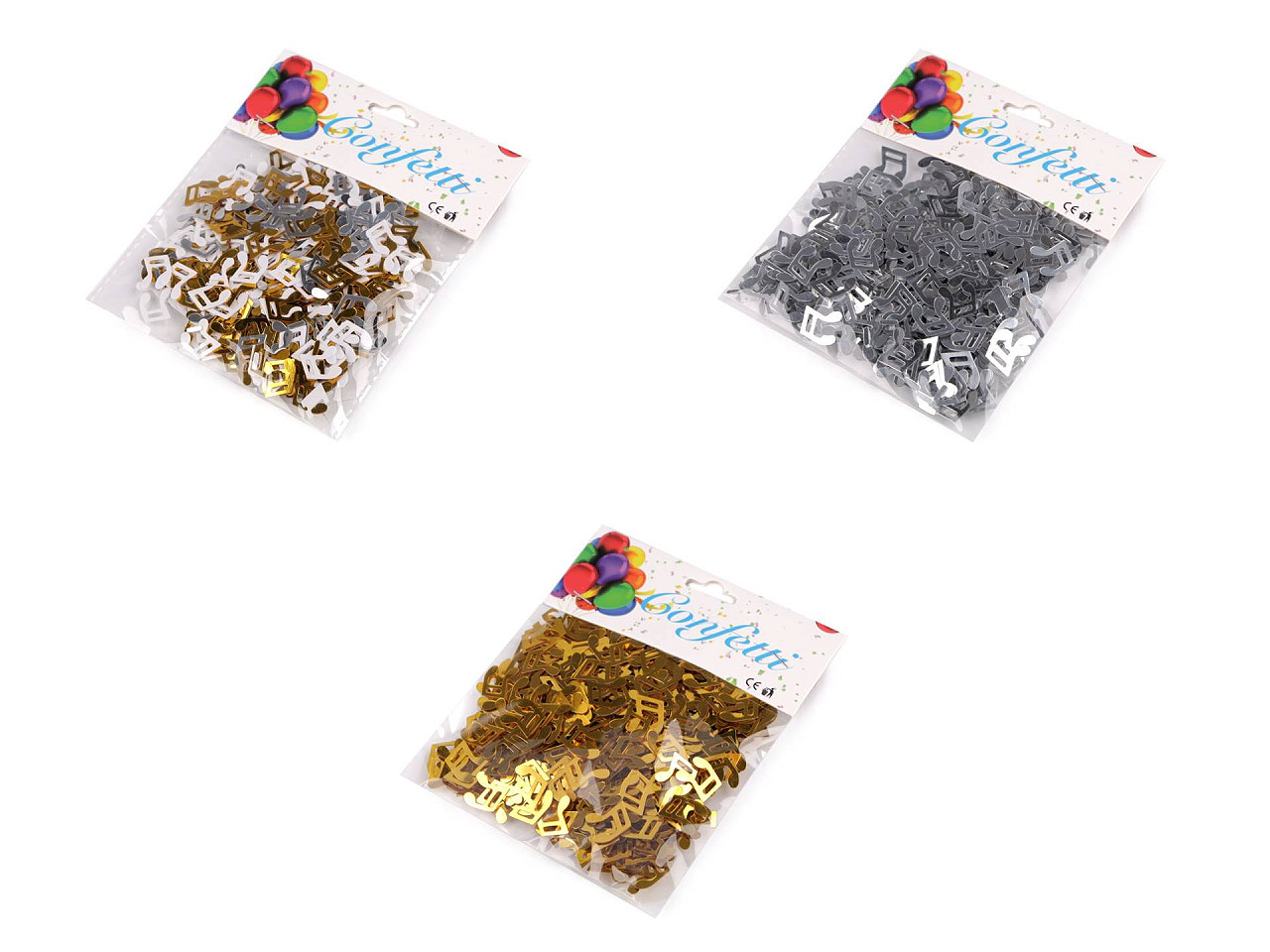Confetti note muzicale - Argintiu (1 Sac)