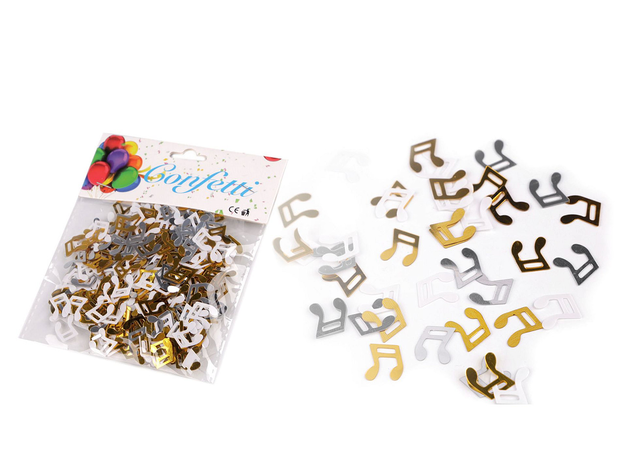 Confetti note muzicale - Argintiu (1 Sac)
