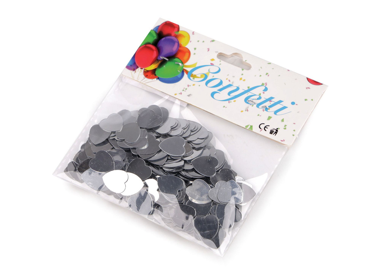 Confetti inimioare - pentru petrecere, nuntă, sărbătoare - Argintiu (1 Sac)