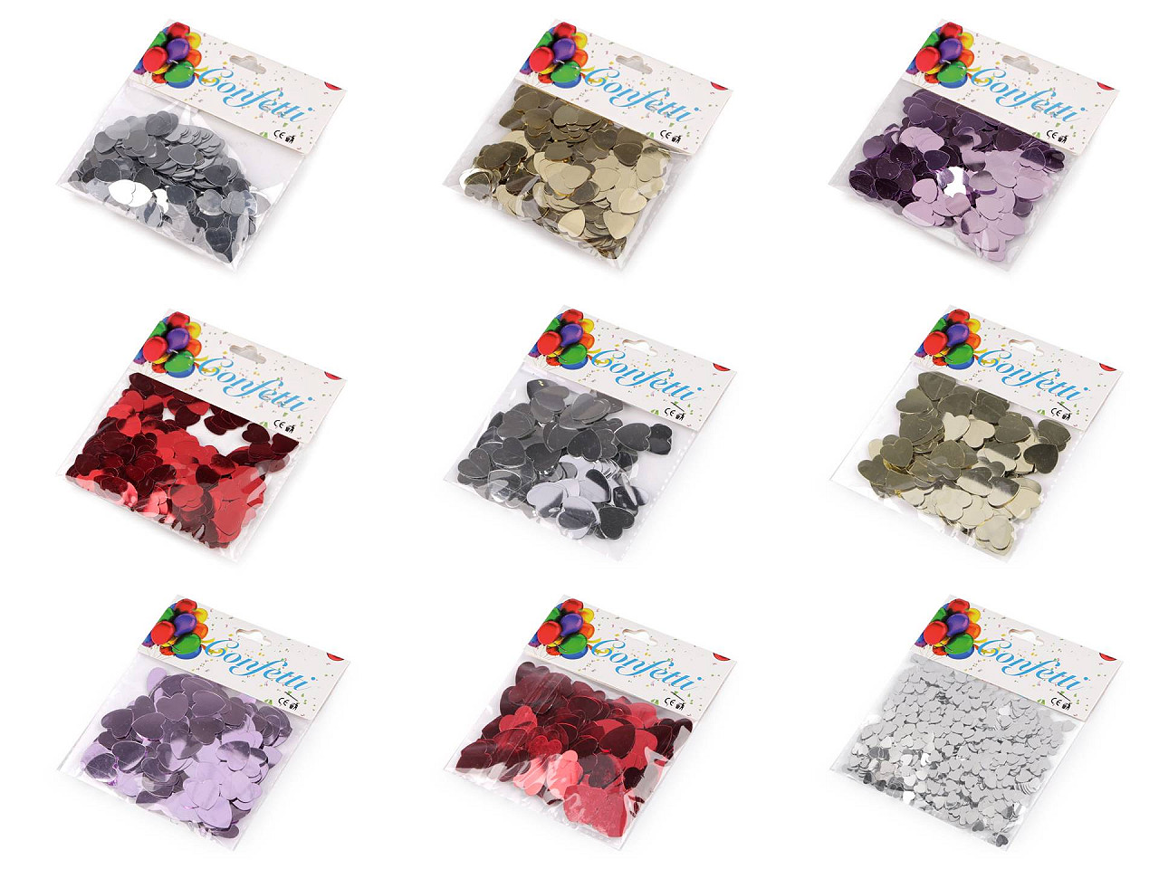 Confetti inimioare - pentru petrecere, nuntă, sărbătoare - Argintiu (1 Sac)