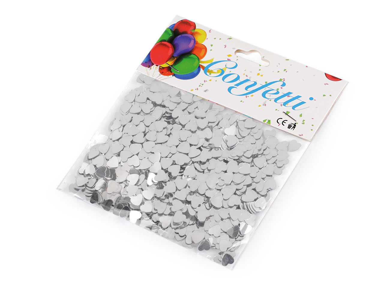 Confetti inimioare - pentru petrecere, nuntă, sărbătoare - Argintiu (1 Sac)