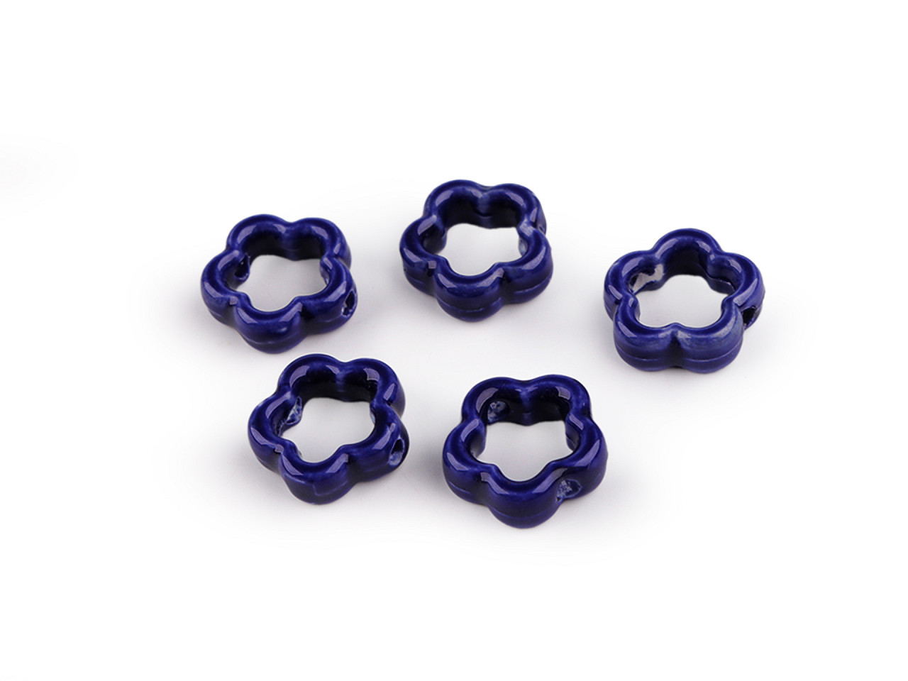 Mărgele/componente din porțelan pentru realizarea ornamentelor și pandantivelor - Alb-negru (5 Bucăți)