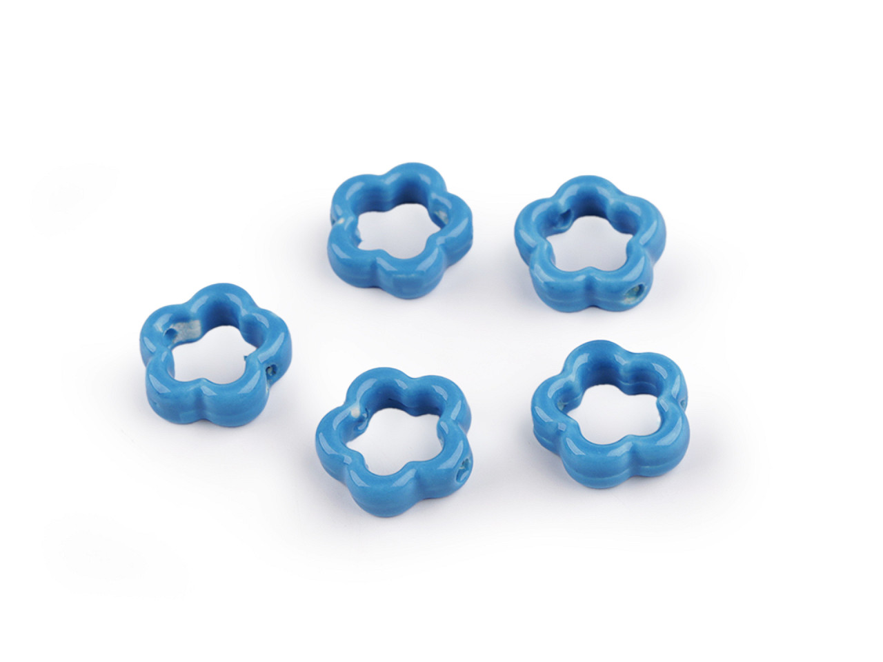 Mărgele/componente din porțelan pentru realizarea ornamentelor și pandantivelor - Alb-negru (5 Bucăți)