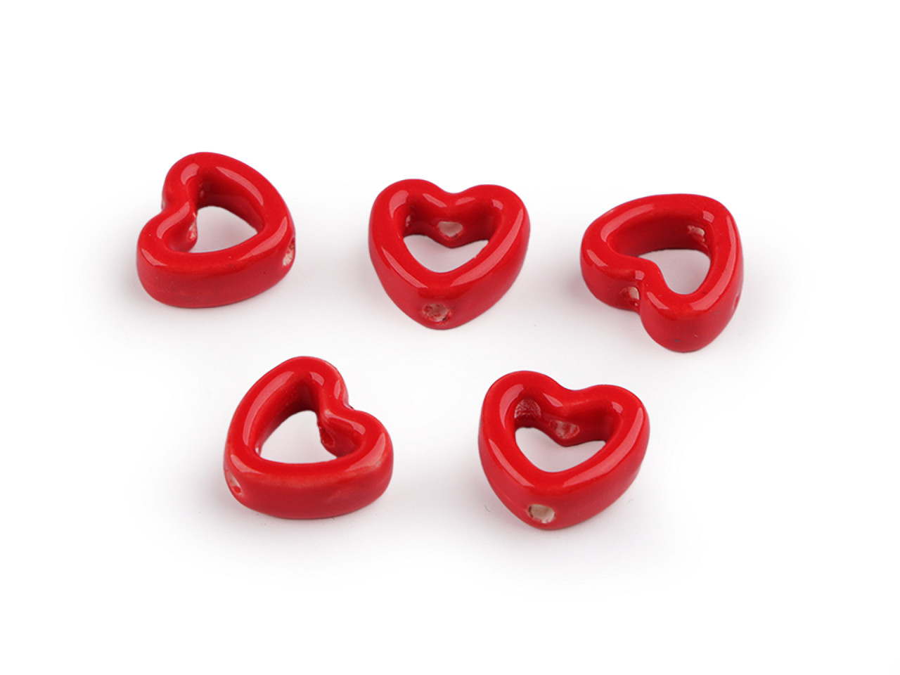 Mărgele/componente din porțelan pentru realizarea ornamentelor și pandantivelor - Alb-negru (5 Bucăți)