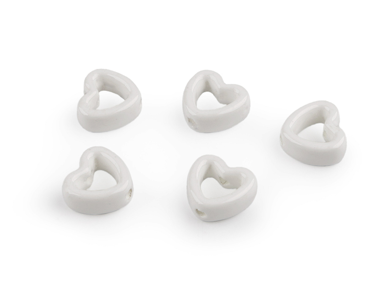 Mărgele/componente din porțelan pentru realizarea ornamentelor și pandantivelor - Alb-negru (5 Bucăți)