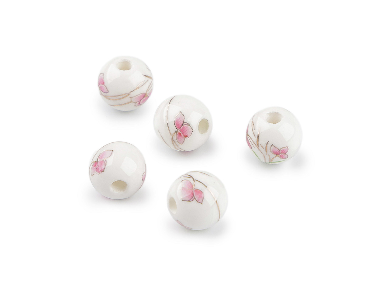 Mărgele de porțelan cu flori ø10 mm - Violet (30 Bucăți) Mărgele de porțelan cu flori ø10 mm - Violet (30 Bucăți)