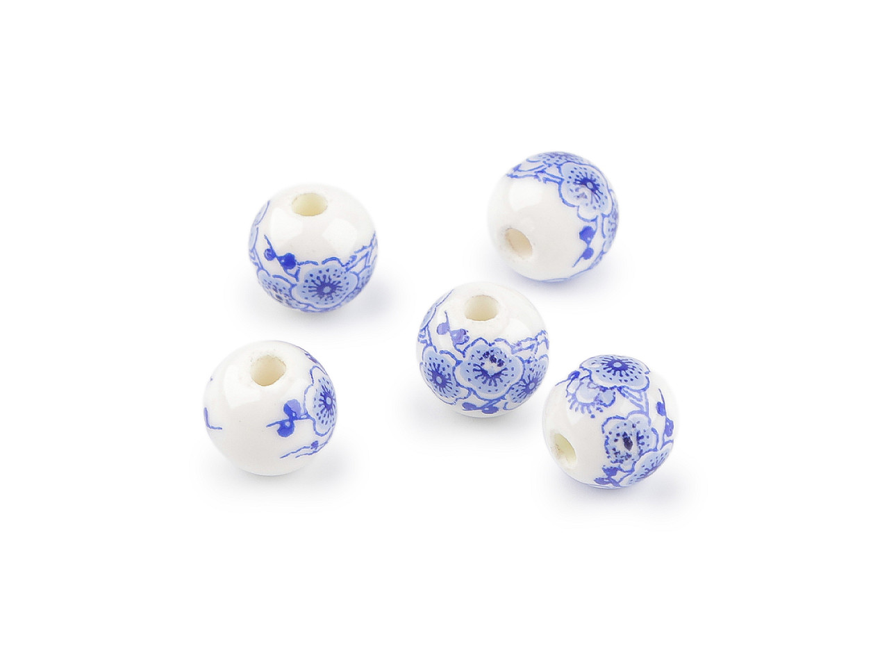 Mărgele de porțelan cu flori ø10 mm - Violet (30 Bucăți) Mărgele de porțelan cu flori ø10 mm - Violet (30 Bucăți)