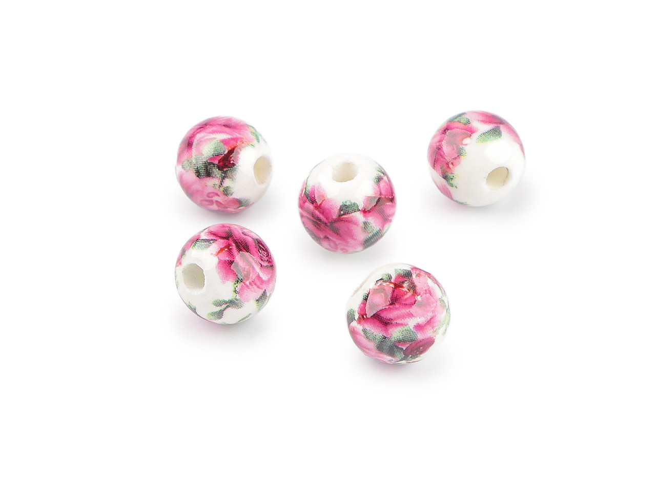 Mărgele de porțelan cu flori ø10 mm - Violet (30 Bucăți) Mărgele de porțelan cu flori ø10 mm - Violet (30 Bucăți)