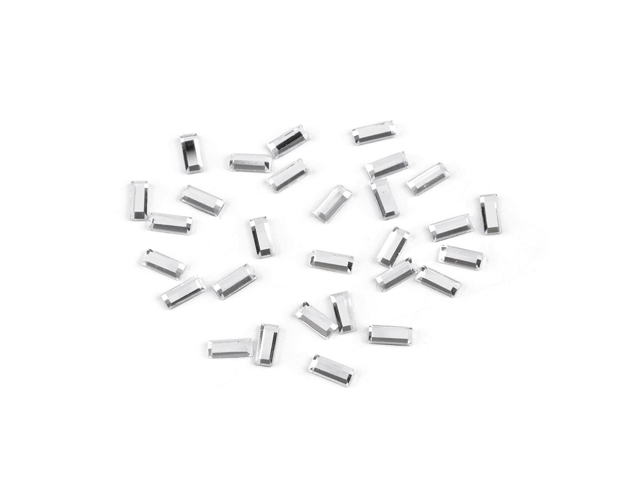 Strasuri hotfix dreptunghi,3x7 mm - Cristal (2 Grame)