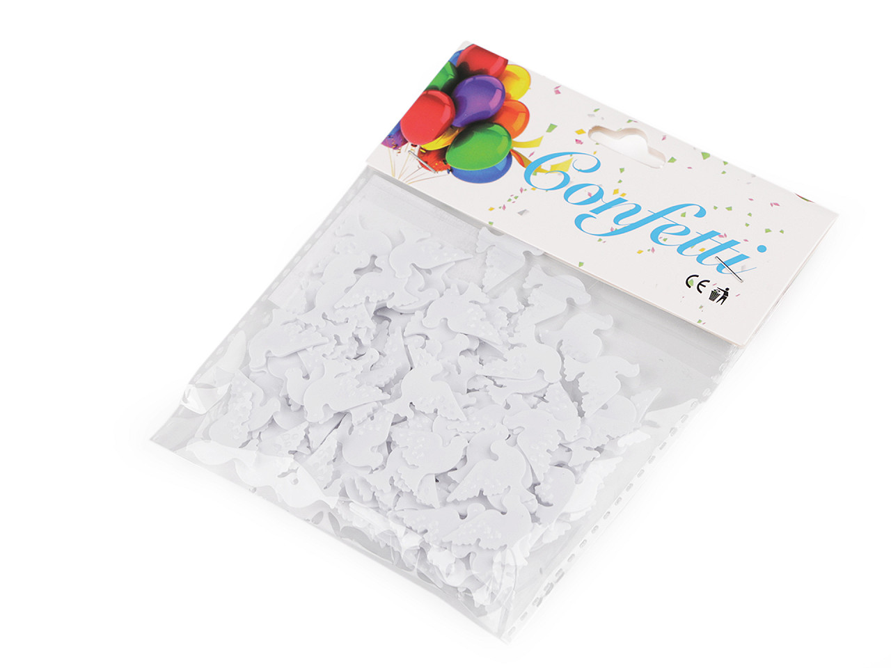 Confetti porumbiță - pentru petrecere, nuntă, sărbătoare - Alb (1 Sac)