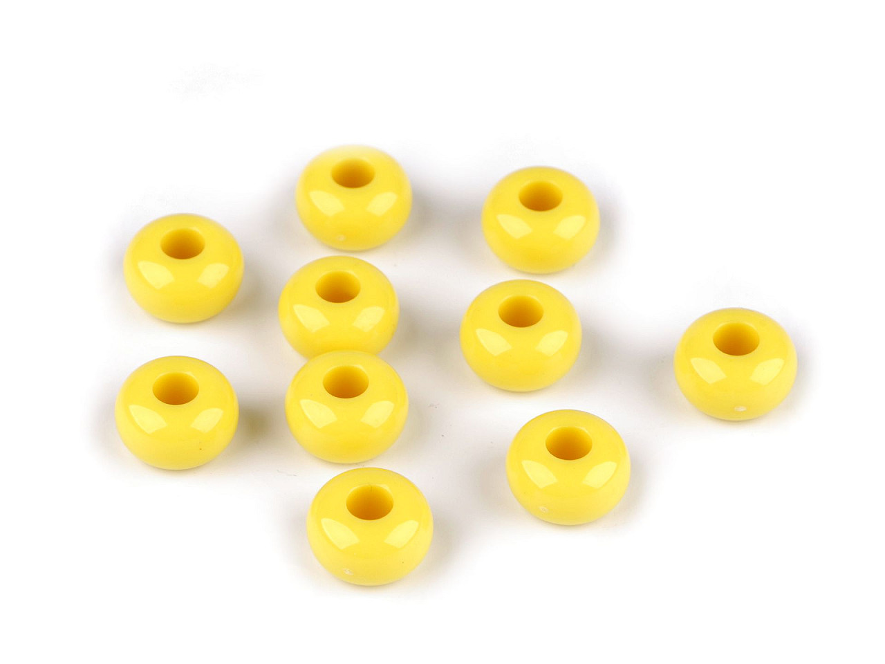 Mărgele decorative din plastic cu gaură mare ø15 mm - Verde (10 Bucăți)