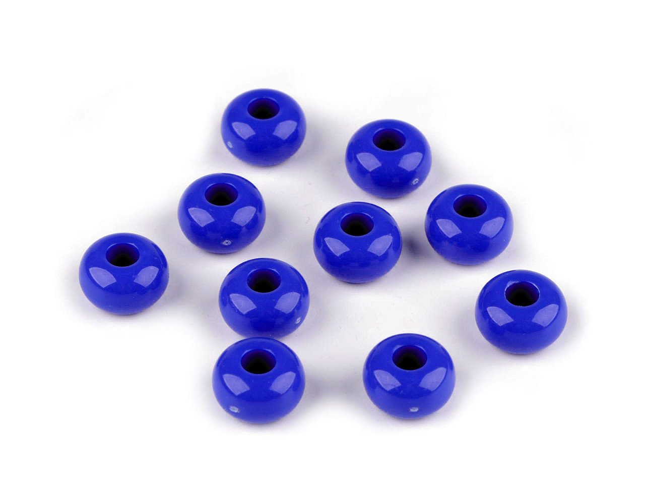 Mărgele decorative din plastic cu gaură mare ø15 mm - Verde (10 Bucăți)